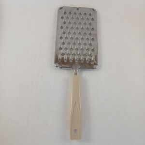 Ekco Vtg Stainless Hand Held Grater Cheese Shredder Almond Handle Slaw Vegetable